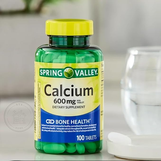 Spring Valley Calcium 600 mg, 100 Tablets | Calcium Supplement 600 mg | Calcium Supplement + STS Sticker.