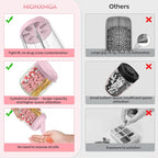 Hionxmga Pill Dispenser with 7 Large Compartments, Pill Bottle Organizer for Travel, Supplement Organizer with Anti-Mixing Design, BPA-Free Pill Container with 20 Pcs Labels, Pink + Black