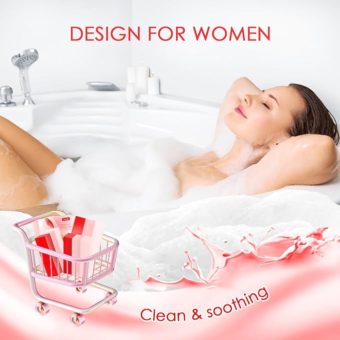 Yoni Soap Bars & Natural Yoni Oil Set, Natural Vaginal Wash for Women Feminine Wash Vaginial Deodorants pH Balance, Eliminates Odor, Feminine Oil 30ml/1 oz, 2 Pcs Vaginal Care Soap (2pcs strawberry)