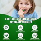 Magnesium Glycinate Gummies 400mg Supplements with Magnesium Malate & Taurate | Vitamin D3 Spinach | Kale | Broccoli