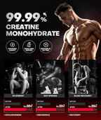 Instant Boost Creatine Monohydrate Gummies, Complex Creatine with Real 5000mg Creatine, L-Taurine, B12, Mg & K, Pre-Workout Creatine for Women & Men to Support Energy, Muscle, Recovery, 0 Sugar, Vegan
