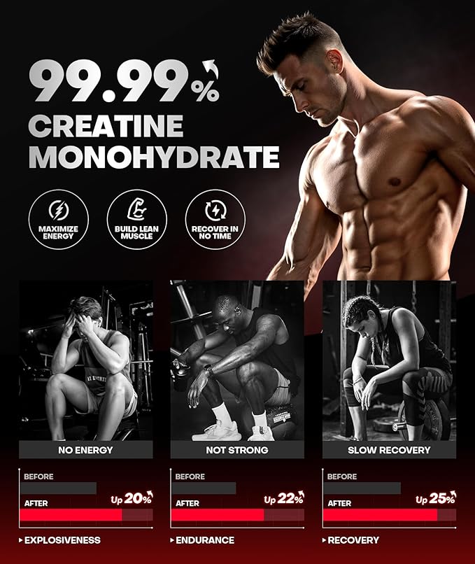Instant Boost Creatine Monohydrate Gummies, Complex Creatine with Real 5000mg Creatine, L-Taurine, B12, Mg & K, Pre-Workout Creatine for Women & Men to Support Energy, Muscle, Recovery, 0 Sugar, Vegan