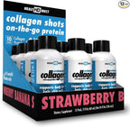 HEALTH DIRECT – Medical-Grade Liquid Collagen Shots – AminoSculpt Sugar-Free – Strawberry Banana – 12 Servings, (12pk, 2oz Shots) – Good for Joints, Bones, & Sleep – Better Hair, Skin & Nails
