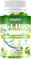 HMB and L-Leucine Gummies, 3000mg,Sugar Free,HMB Supplements for Men&Women with Trehalose, for Muscle Growth, Muscle Relief and Workout Recovery, Apple Flavor, 90 Gummies