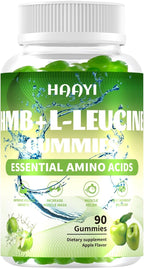 HMB and L-Leucine Gummies, 3000mg,Sugar Free,HMB Supplements for Men&Women with Trehalose, for Muscle Growth, Muscle Relief and Workout Recovery, Apple Flavor, 90 Gummies