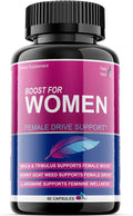 Libido Booster for Women Fast Acting with Horny Goat Weed - Female Desire Pills with Maca Root, Tribulus Terrestris, Ginseng and Hornygoatweed Women - Hormone Balance, Made in USA (60 ct)