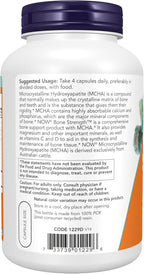 NOW Foods Supplements, Bone Strength™ with Microcrystalline Hydroxyapatite (MCHA), Magnesium and Vitamins C,D and K, 240 Capsules