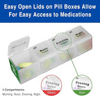 MedCenter 31-Day HSA/FSA Low Profile Pill Organizer with Travel Pouch & Tweezers – Monthly Medication Management System with Daily Labeled Pill Boxes for Home & Travel Use