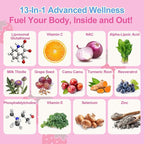Liposomal Glutathione Gummies 1000mg, High Absorption Glutathione Supplement with Vitamin C, NAC, Milk Thistle for Skin Health, Liver Detox & Immune, Vegan, Sugar Free, Strawberry Flavor, 60 Count