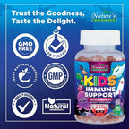 Kids Immune Support Supplement Gummies - Daily Childrens Vitamins C, Zinc & Echinacea - Gummy for Kids Immune Support, Ages 4 and Up, Natural Berry Flavor, Non-GMO, Gluten-Free & Vegan - 90 Gummies