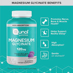Qunol Magnesium Glycinate Gummies,120mg of Magnesium Glycinate,High Absorption,Mixed Berry,90 Count (Pack of 2)
