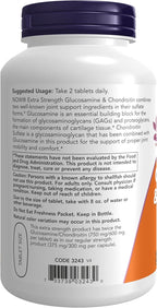 NOW Foods Supplements, Glucosamine & Chondroitin Extra Strength, Sulfate Forms, 120 Tablets