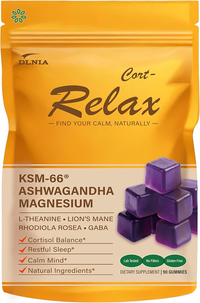 Magnesium Glycinate Stress & Cortisol Support Gummies | Calm Focus by Day, Deep Sleep by Night | 17-in-1 with KSM-66® Ashwagandha, L-Theanine & Lion’s Mane