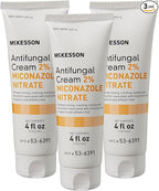 McKesson Antifungal Cream, 2% Miconazole Nitrate - Relieves Itching, Burning, Cracking from Jock Itch, Ringworm and Athlete Foot - 4 oz., 3 Count