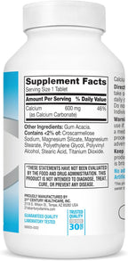 21st Century Calcium Supplement,600 mg,400 Count (Pack of 2)