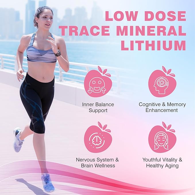Lithium Orotate 5mg Gummies | Plant-Powered Bioavailable Chewable Lithium Supplement | Support for Daily Tension Balance & Healthy Aging | Non-GMO, Vegan, Gluten-Free | 60 Counts