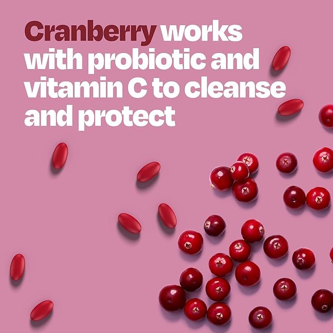 Cystex Cranberry Urinary Health Supplement - 3-in-1 UTI Protection with Probiotics, Prebiotics, & Vitamin C - Supports Vaginal pH, Yeast Balance, & Urinary Health - Fast-Acting - Sugar-Free - 75-Count