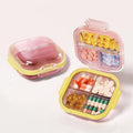 Travel Pill Organizer - Airtight Medicine Case for Traveling Portable Pharmacy Box with Labels Vitamin Container 7 Compartment Supplement Medication Holder Large Capacity Daily(Pink)