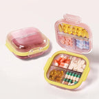 Travel Pill Organizer - Airtight Medicine Case for Traveling Portable Pharmacy Box with Labels Vitamin Container 7 Compartment Supplement Medication Holder Large Capacity Daily(Pink)
