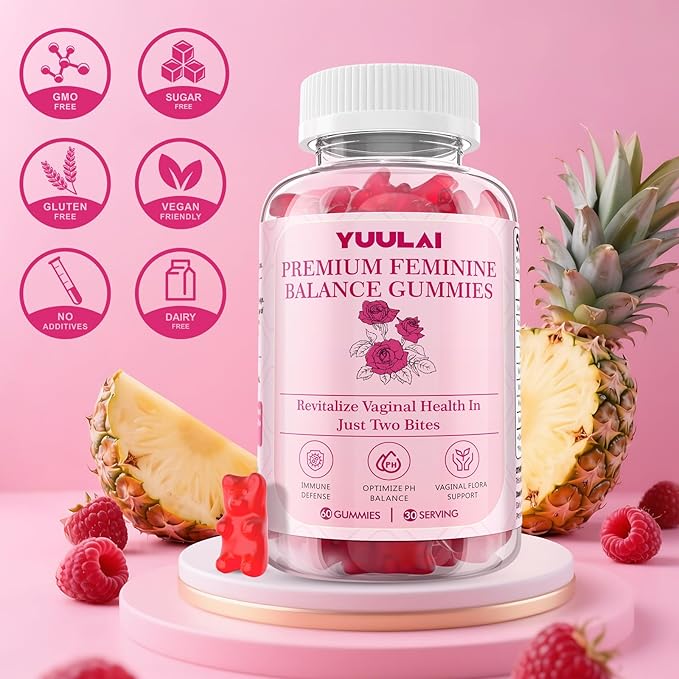 Pack of 2 Premium Feminine Balance Gummies, Hawaiian Pineapple Feminine Gummies for Women PH Balance & Vaginal Health, 120