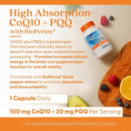 Doctor's Best High Absorption CoQ10 with PQQ Supplement - Coenzyme Q10 Caps for Heart Health & Cognitive Support, Naturally Fermented CoQ10 100mg for Women & Men, Non GMO, Vegan - 60 Veg Capsules