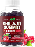 Shilajit 1000mg Gummies for Men & Women - Maximum Strength Pure Himalayan Shilajit, Gluten-Free, Non-GMO, 100% Vegetarian - Natural Raspberry Flavor - 60 Count