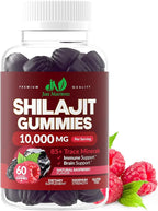Shilajit 1000mg Gummies for Men & Women - Maximum Strength Pure Himalayan Shilajit, Gluten-Free, Non-GMO, 100% Vegetarian - Natural Raspberry Flavor - 60 Count