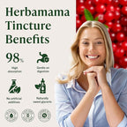 HERBAMAMA Cranberry Supplement Tincture - Vegan Urinary Tract Support for Men and Women with Cranberry Extract - Non-GMO, Alcohol & Sugar-Free Kidney Support Supplement, 84-Day Supply