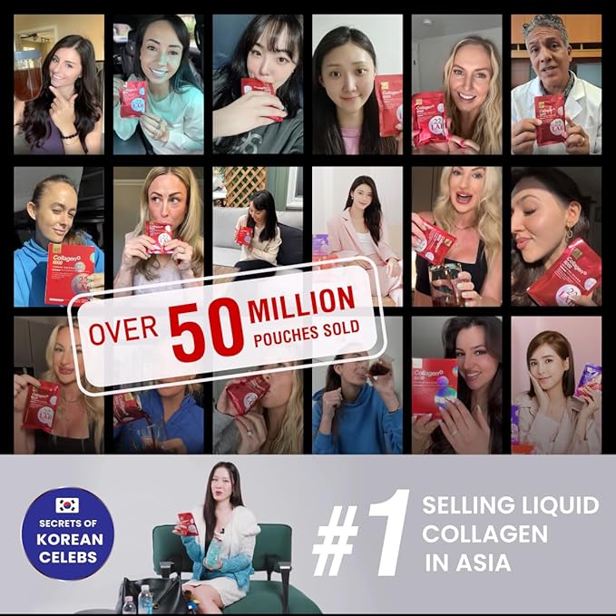 m2 Liquid Collagen for firmer Skin, Night Beauty Drink with GABA, Biotin, Secrets of Korean Celebs, Sleep Repair in One Step | Scientifically Proven 68% Collagen Boost in 24HR, No Added Sugar (8pk)