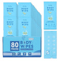 80 Pcs Body Wipes Individually Wrapped (9.29" x 8"), Large Shower Wipes for Adults Bathing No Rinse, Portable Personal Cleansing for Gym, Camping, Hiking, Backpacking,Bulk Homeless Supplies