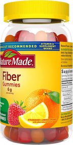 Nature Made Fiber 6 g, Dietary Supplement for Digestive Health Support, 90 Fiber Gummies, 30 Day Supply