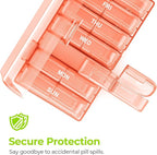 AUVON XL Weekly Pill Organizer 2 Times a Day, Pill Box 7 Day with One-Side Large Openings for Easy to Use, Watermelon Red AM PM Pill Case for Medication, Vitamins, Fish Oils, Supplements