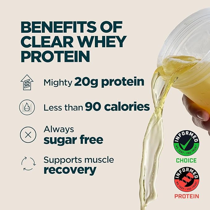 Myprotein Clear Whey Isolate Protein Powder, 20 Servings (1.1lbs) Lemon Ice Tea, 20g Protein per Serving, Naturally Flavored Drink Mix, Daily Protein Intake for Superior Performance
