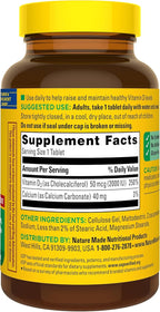 Nature Made Vitamin D3 2000 IU (50 mcg), Vitamin D Supplement for Bone, Teeth, Muscle and Immune Health Support, 220 Tablets, 220 Day Supply