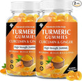 Turmeric Curcumin Gummies (2 Pack) - Turmeric Curcumin Supplements with Ginger & Black Pepper Gummies for Immune Muscle Support Healthy Skin - Vegan, Gluten Free, Low Sugar - for Adults