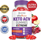 Justified Laboratories (5 Pack Ultra Quick Keto ACV Gummies Extreme 2000MG Ultraquick Keto Gummies Apple Cider Vinegar Formulated with Pomegranate Beet Juice Powder B12 Vegan Non GMO 300 Gummys