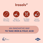 Irosolv – IBSA Iron - Dietary Supplement – 30 mg Iron 400 mcg Folic Acid-30 Oral Dissolving Films for Immediate Release and Tolerability - Gluten-Free, Lactose-Free, Sugar-Free, Non-GMO