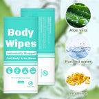 Individually Wrapped Body Wipes Bulk Bath Wipe, Women Men Large Adult Disposable Body Shower Wipes No Rinse-Free Bathing Cloths Wipe for Outdoors After Gym Camping Travel (50, Blue, 12 x 10.3 in)