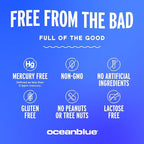 Oceanblue Professional Fish Oil with Vitamin D3 | Triple Strength 2100mg Omega-3 DPA EPA DHA | Wild Caught | Burpless Orange Flavor | 180 Softgel Capsules