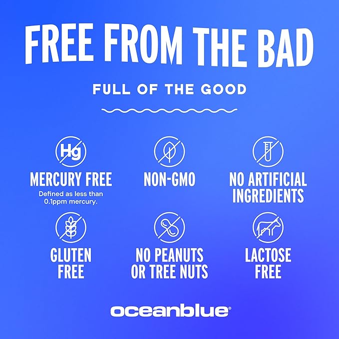 Oceanblue Professional Omega-3 2100 with Vitamin D3 – 120 ct – Triple Strength Burpless Fish Oil Supplement with High-Potency EPA, DHA, DPA and Vitamin D3 – Wild-Caught – Orange Flavor (60 Servings)