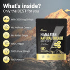 Shilajit* Gummies,Pure Himalayan* micronutrient Supplement, Himalayan Premium Ingredient with Shilajit, Ashwagandha, Gokshura, Fulvic Acid & 85+ Trace Minerals I for Men & Women (3000MG/1 Bag)