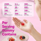 21 in 1 Magnesium Glycinate Gummy for Women with D3, K2, B6, B12, L-Theanine & Ashwagandha, 2500mg Magnesium Complex, Sleep Support, Vegan, Non-GMO,Third-Party Tested (60-Day Supply)