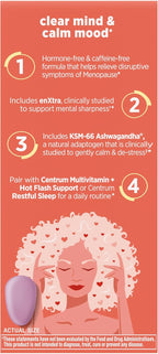 Centrum Clear Mind and Calm Mood Menopause Support Tablets,with Clinically Studied enXtra,30 Count (Pack of 2)