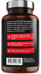 Vitamin Bounty Advanced Thermogenic Fat Burner for Men & Women - Burn X13 Weight Loss Supplement with 13 Powerful Ingredients - Metabolism Booster, Energy & Appetite Control - 60 Capsules