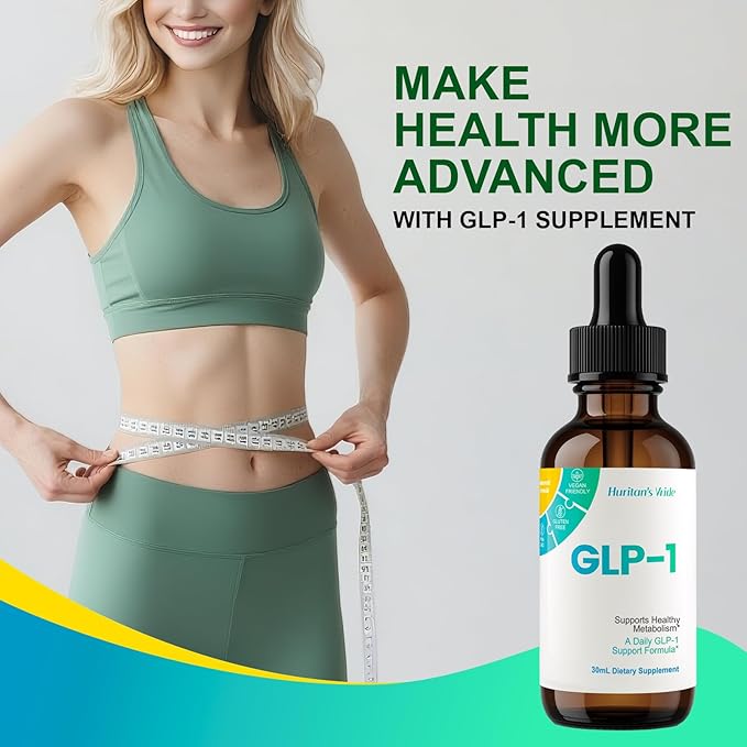 Huritan's Vride GLP-1 Drops for Women & Men - Premium GLP-1 Supplement with Berberine, Cinnamon, Green Tea Extract & Bromelain for Daily Wellness & GLP1 for Weight Loss Support - 2 Pack