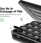 Zoksi Monthly Pill Organizer 1 Times a Day, 30 Day Pill Box Organizer,One Month Pill Case for Travel, 31 Day Daily Medcine Container for Vitamins, Supplement & Medication(Black)