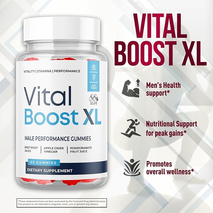 Vital Boost XL Gummies, Official VitalBoost X L Gummys for Men with All Natural Ingredients, Vital Boost XL Advanced Health & Wellness Support with Premium Active Lifestyle Vitamins (60 Gummies)