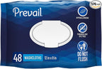 Prevail Soft Pack Adult Washcloths - Unisex Adult Incontinence Wipes - Disposable Adult Wipes for Men & Women - 12"x 8", 576 Count (12 Packs of 48)