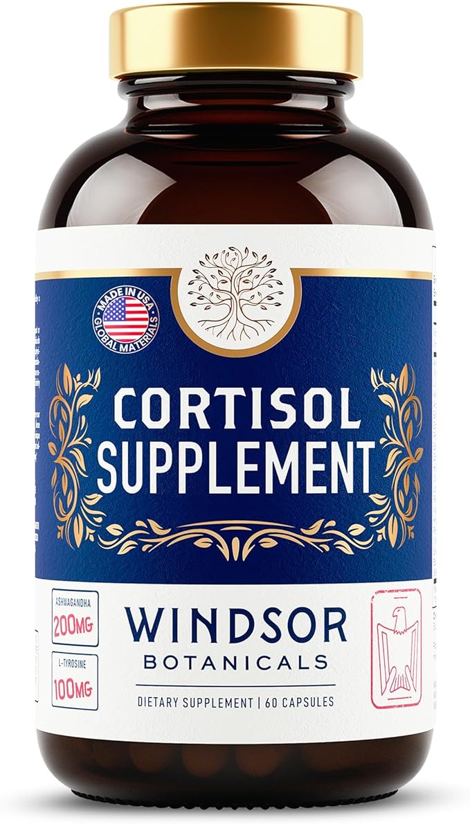 15-IN-1 Cortisol Supplements for Women & Men - Cortisol Reducer, Manager with Ashwagandha, Acerola, L-Tyrosine, Vitamin C, B6 - Mood, Stress Relief, Restful Sleep Support - 60 Capsules, 60-Day Supply