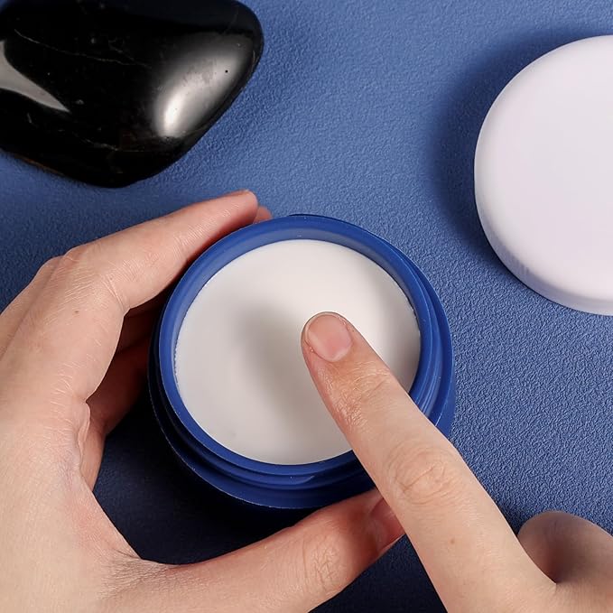 Kuangre Travel Containers for Toiletries, Silicone Cream Jars BPA-Free, Leak-proof 2oz Travel Size Containers, Portable Size Silicone Jars with Lid for Cosmetic Face Hand Body Cream (4 Pack)
